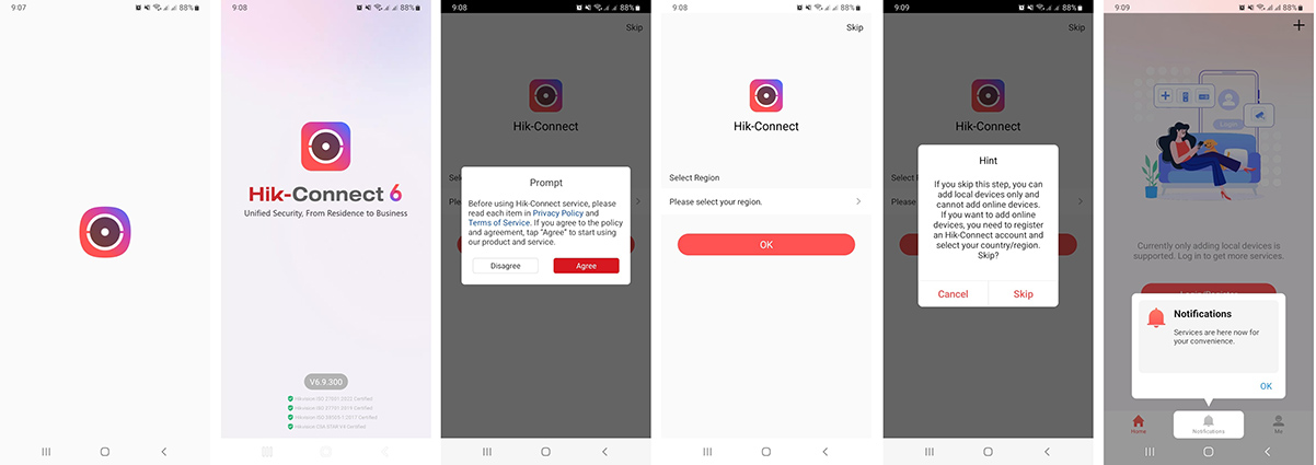ورود به نرم افزار Hik-Connect بدون ایجاد حساب کاربری
